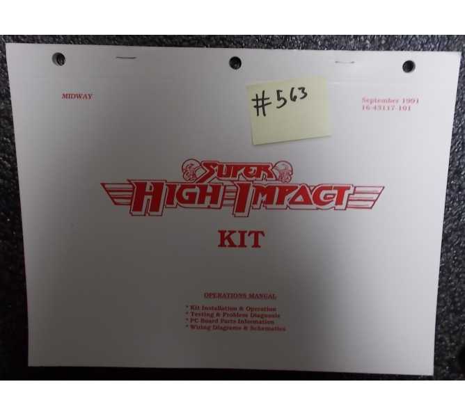 SUPER HIGH IMPACT KIT Video Arcade Machine Game Operations Manual #563 for sale - MIDWAY