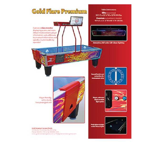 SHELTI GOLD STANDARD GOLD FLARE PREMIUM Air Hockey Table - COIN-OP 