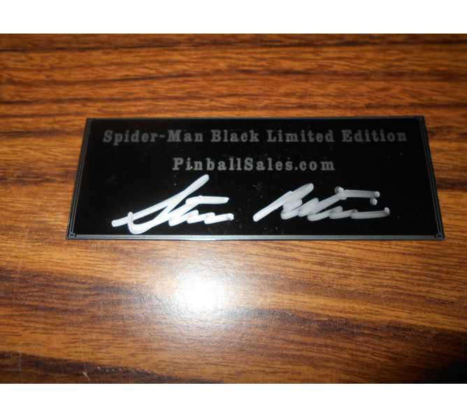 Spider-Man Black Limited Edition Pinball Machine Game Collector's Plaque