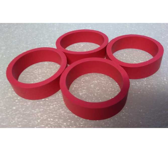 Standard 1.5" x .5" Red Rubber Flipper Rings for many Gottlieb Bally Williams Stern Jersey Jack & Chicago Gaming Pinball Machines - Set of 4 
