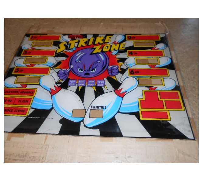 STRIKE ZONE Shuffle Bowler Arcade Machine Game Backglass Backbox Artwork