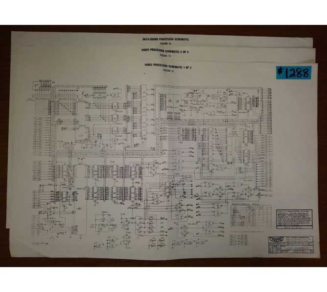 TAITO Arcade Machine Game VIDEO PROCESSOR & DATA / SOUND SCHEMATICS #1288 for sale  