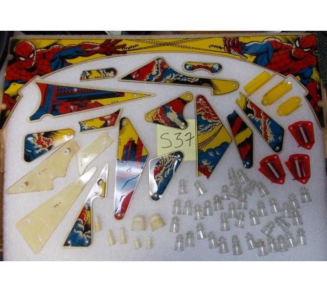 THE AMAZING SPIDER-MAN Pinball Machine Game PLASTIC Lot #S37 by GOTTLIEB 