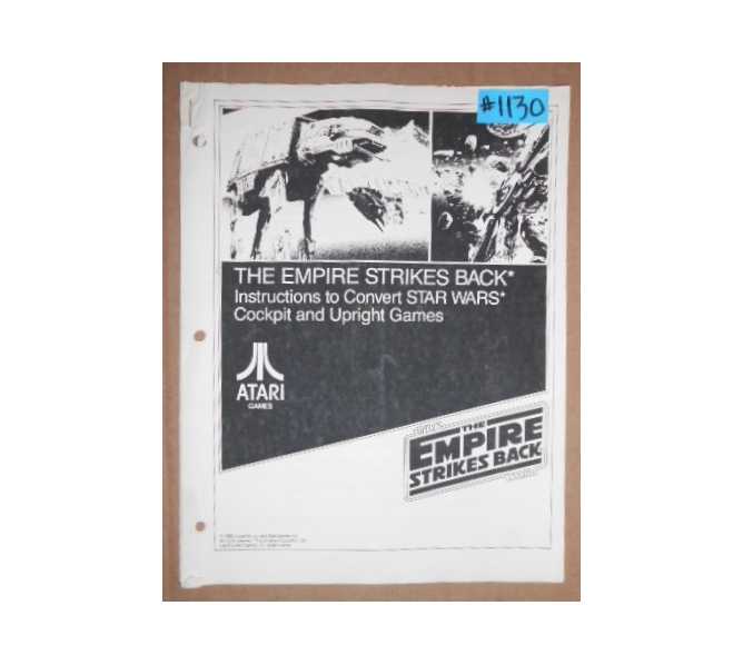 THE EMPIRE STRIKES BACK Arcade Machine Game INSTRUCTIONS to CONVERT STAR WARS MANUAL #1130 for sale 