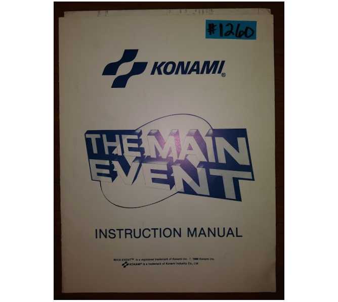 THE MAIN EVENT Arcade Machine Game INSTRUCTION MANUAL & SCHEMATICS #1260 for sale  