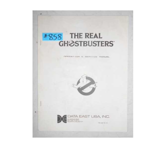 THE REAL GHOSTBUSTERS Arcade Machine Game OPERATION & SERVICE MANUAL #858 for sale  