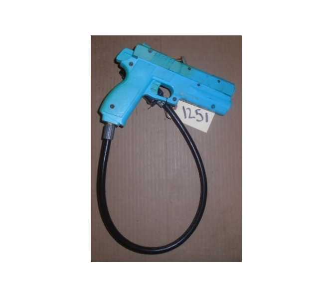 TIME CRISIS 1, II, 3 / POINT BLANK 1 & 2 Arcade Machine Game BLUE GUN with HAPP CONTROL CABLE #1251 for sale  