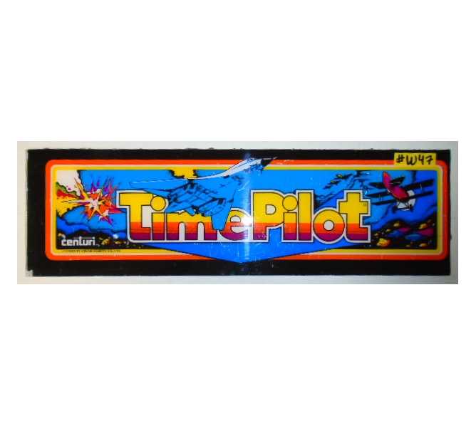 TIME PILOT Arcade Machine Game Overhead Header PLEXIGLASS for sale #W47  