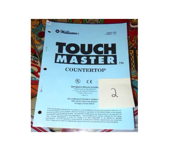 TOUCHMASTER COUNTERTOP Manual for sale by WILLIAMS #2  