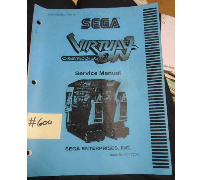VIRTUA ON CYBERTROOPERS Arcade Machine Game SERVICE MANUAL #600 for sale 
