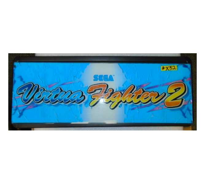 VIRTUAL FIGHTER 2 Arcade Machine Game Overhead Header MIRRORED GLASS for sale #X32  