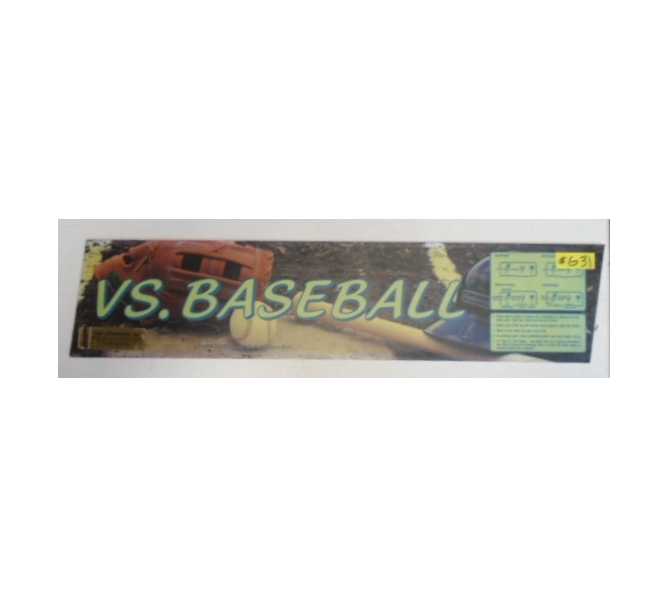 VS. BASEBALL Arcade Machine Game Overhead Header GLASS for sale #G31 by NINTENDO 