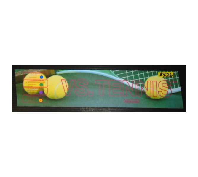 VS. TENNIS Arcade Machine Game Overhead Header GLASS for sale #X26