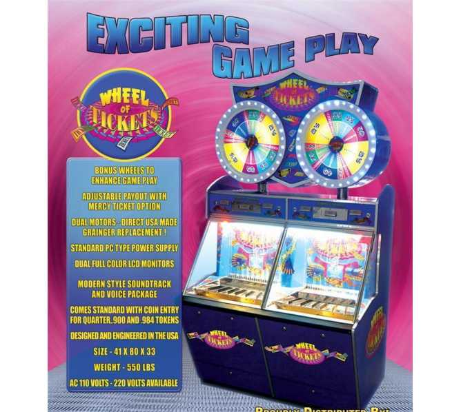 WHEEL OF TICKETS Pusher Arcade Machine Game  