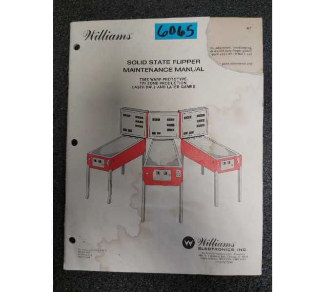 WILLIAMS Pinball Machine SOLID STATE FLIPPER MAINTENANCE Manual #6065 for sale 