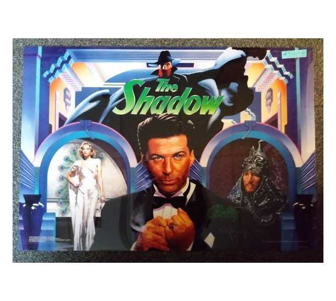 BALLY THE SHADOW Pinball Machine Translite Backbox Artwork - #5408