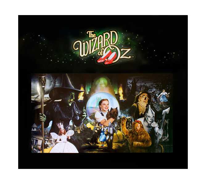 WIZARD OF OZ Pinball Machine Game Backglass Backbox Artwork 