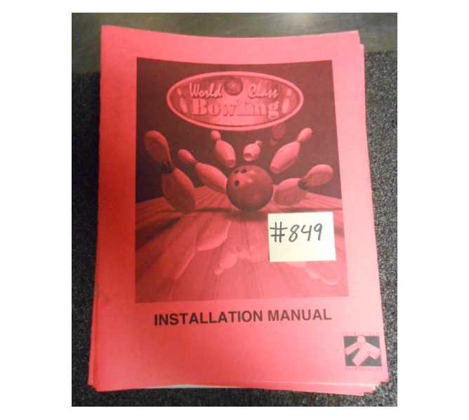 WORLD CLASS BOWLING Arcade Machine Game INSTALLATION MANUAL #849 for sale 