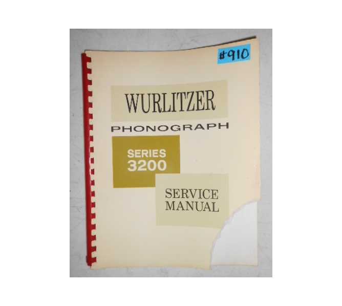 WURLITZER SERIES 3200 Jukebox SERVICE MANUAL #910 for sale  