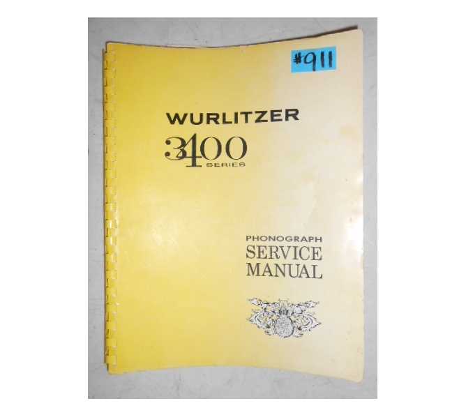 WURLITZER SERIES 3400 Jukebox SERVICE MANUAL #911 for sale 