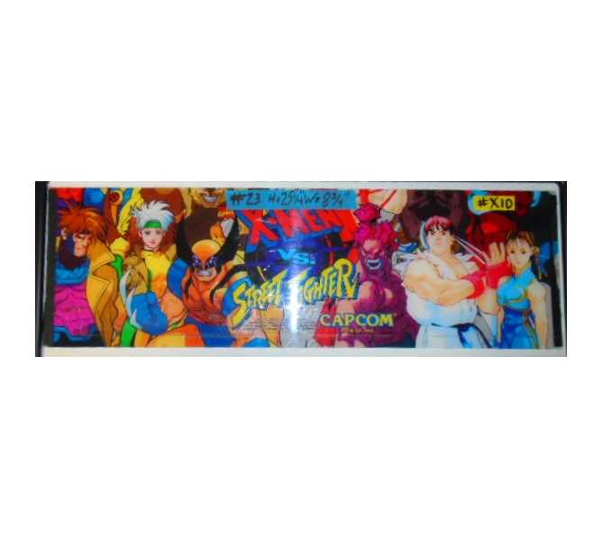 X-MEN vs. STREET FIGHTER Arcade Machine Game Overhead Header PLEXIGLASS for sale #X10 