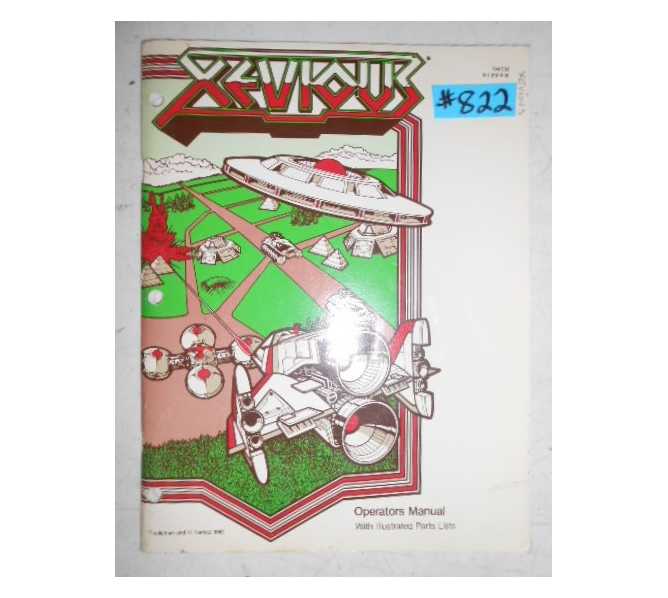 XEVIOUS Arcade Machine Game OPERATORS MANUAL with ILLUSTRATED PARTS LISTS #822 for sale  