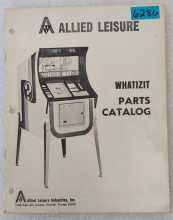 ALLIED LEISURE WHATIZIT Arcade Game Parts Catalog #6286 