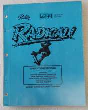 BALLY RADICAL! Pinball OPERATIONS MANUAL #6244  