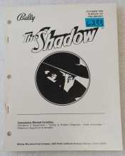 BALLY THE SHADOW Pinball OPERATIONS MANUAL #6233