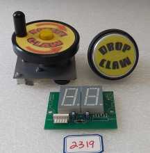 BENCHMARK Redemption Game CRANE DISPLAY Board, ROTATE CONTROL & DROP CLAW Button (2319)