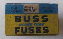 BUSS Glass Tube Fuses BOX of 100 #AGC 7½  