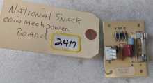 CRANE NATIONAL Snack Vending Machine DUMMY MECH POWER SUPPLY Board w FUSE #9989-659 (2417)