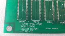 LAZER TRON Redemption Arcade Game SOUND Board #PCB100050 (9872)