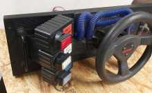 MIDWAY CRUIS'N WORLD Arcade Game COMPLETE STEERING CONTROL PANEL Assembly CONVERTED from HYPER DRIVE (2228)