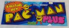 NAMCO PAC-MAN PACMAN PLUS Arcade Game PLEXIGLASS Header (2431)  