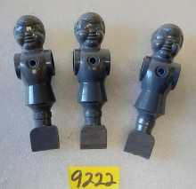 PREMIER SOCCER FOOSBALL Arcade Game DARK GRAY REPLACEMENT MAN Lot of 3 #9222 