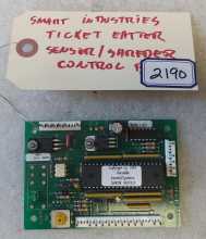SMART INDUSTRIES TICKET CENTER Arcade Machine SENSOR/SHREDDER CONTROL Board #196383 (2190)