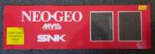 SNK NEO GEO SYSTEM Arcade Game Overhead Header PLEXIGLASS #7463 