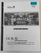 WILLIAMS MONSTER BASH Pinball OPERATIONS MANUAL #6213 