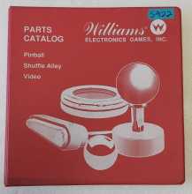WILLIAMS Pinball PARTS CATALOG for PINBALL, SHUFFLE ALLEY, VIDEO Manual #5922  