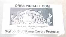 WILLIAMS WHITEWATER Pinball BIG FOOT BLUFF RAMP COVER PROTECTOR 