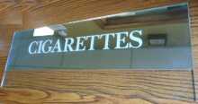 CIGARETTES Vending Machine Marquee Header MIRRORED GLASS for sale 
