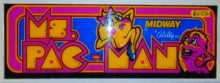 MS. PAC-MAN PACMAN Arcade Machine Game Overhead Header PLEXIGLASS #G256 for sale  