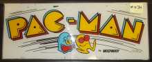 PAC-MAN Arcade Machine Game Overhead Header for sale by MIDWAY 