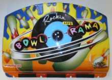 ROCKIN' BOWL-O-RAMA Arcade Machine Game MOLDED PLASTIC HEADER MARQUEE TOPPER #3008 for sale  