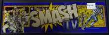 SMASH T.V. Arcade Machine Game GLASS Overhead Header for sale by WILLIAMS 