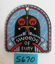 WILLIAMS SWORDS OF FURY Pinball Machine Game PROMO PLASTIC #559-1-SP (5670)  